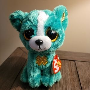 Ty Beanie Boo St Patricks Day Clover Green Dog Emerald